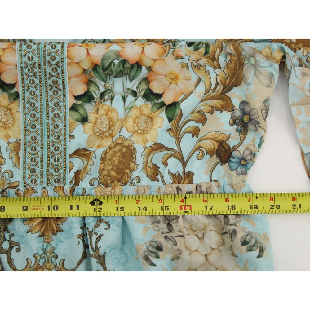Soft Surroundings Baroque Dress Large Beaded Cottagecore Coastal Boho Chic - Picture 9 of 13